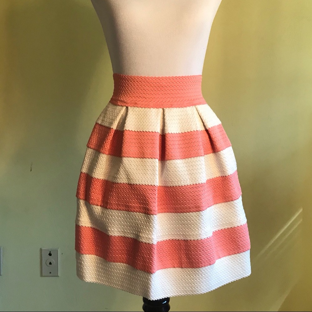 Pink and white stripped cupcake skirt